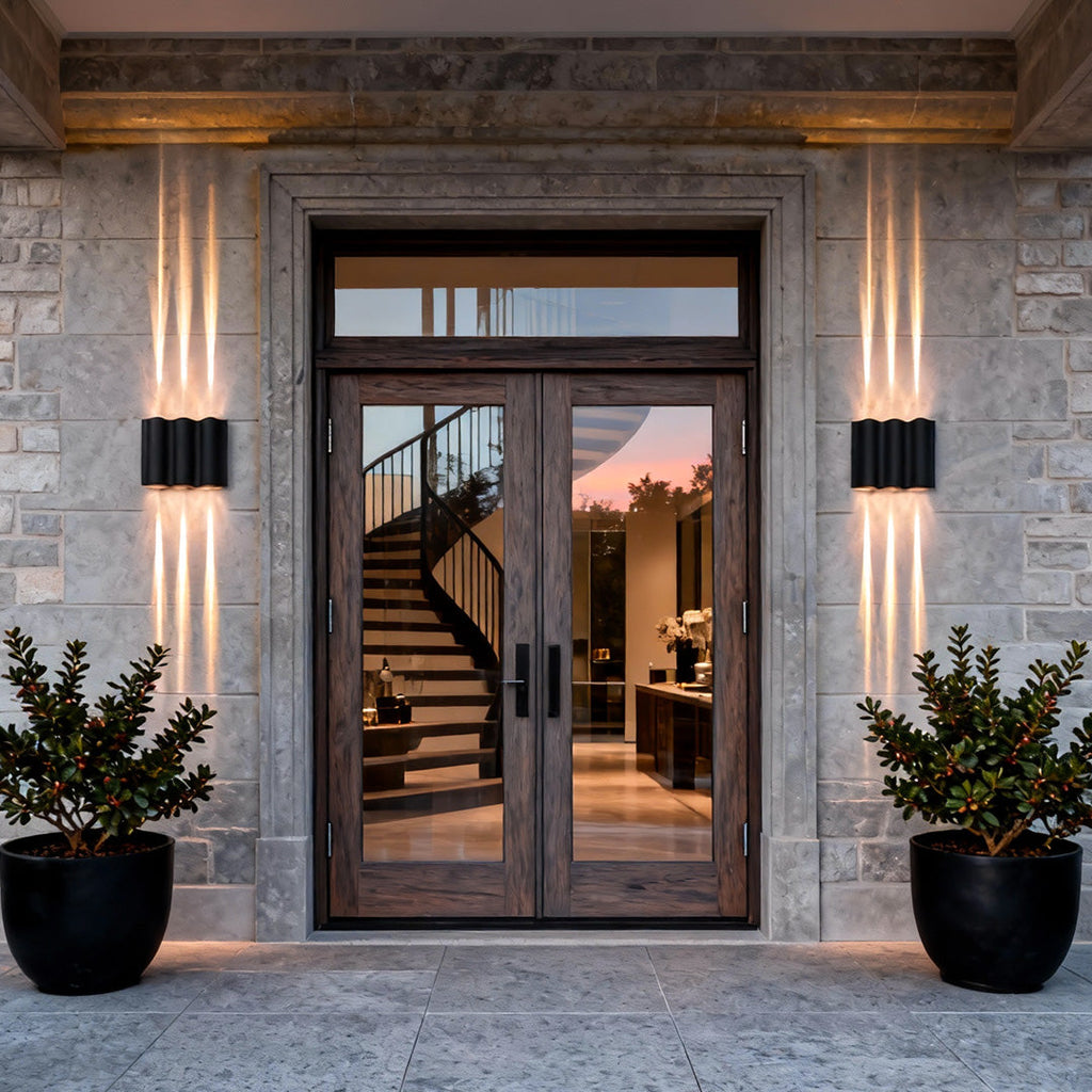 Wavy Aluminum LED Outdoor Up-Down Beam Wall Light