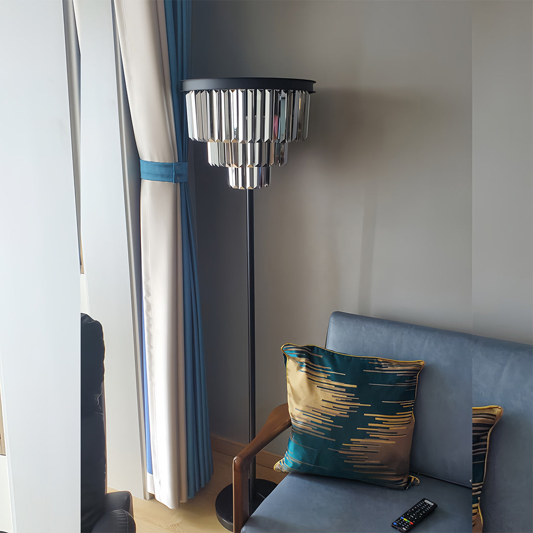 Floor Crystal Lamp - American Glamorous Decorative Standing Luxury Light