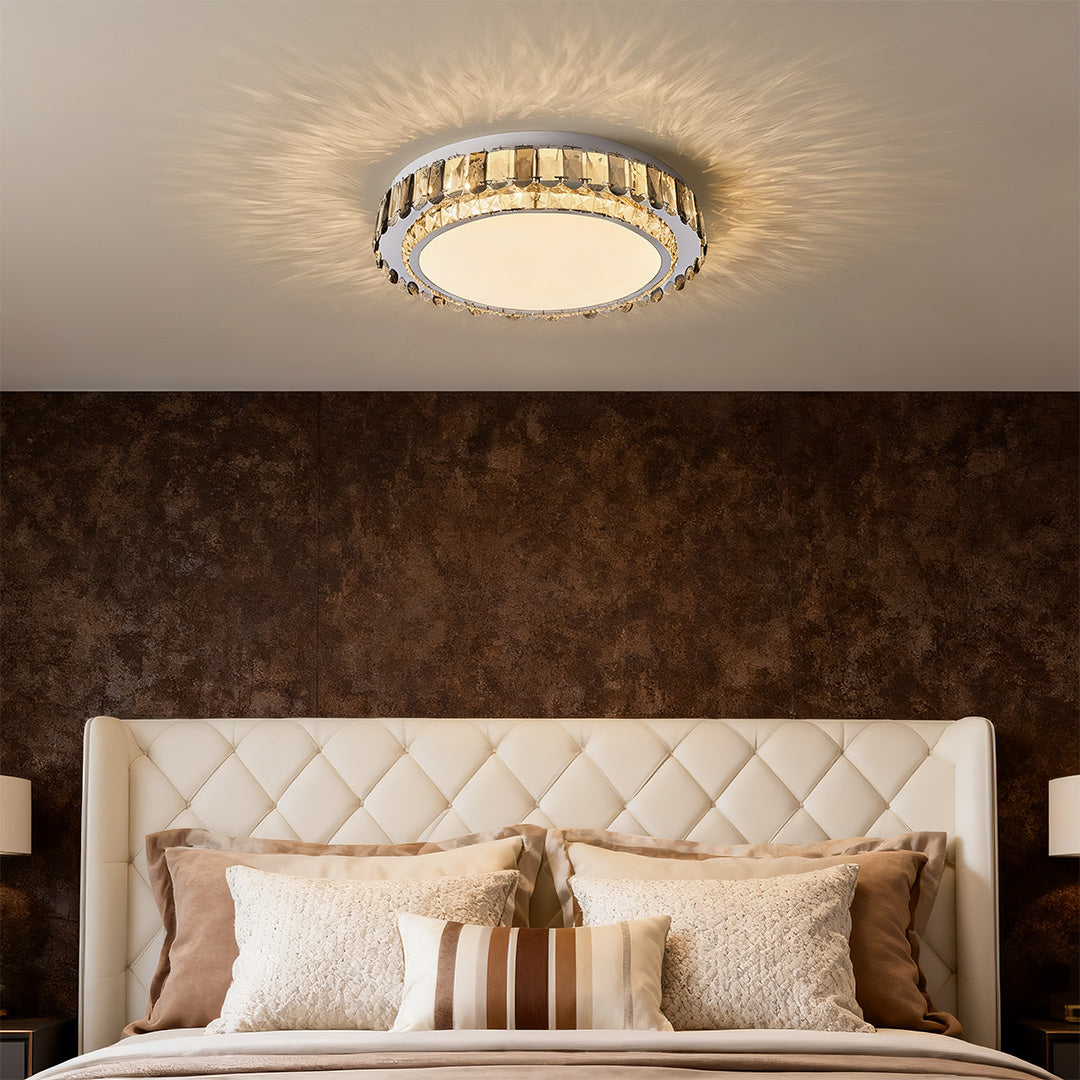 Luxury Crystal Flush Mount LED Light Fixture