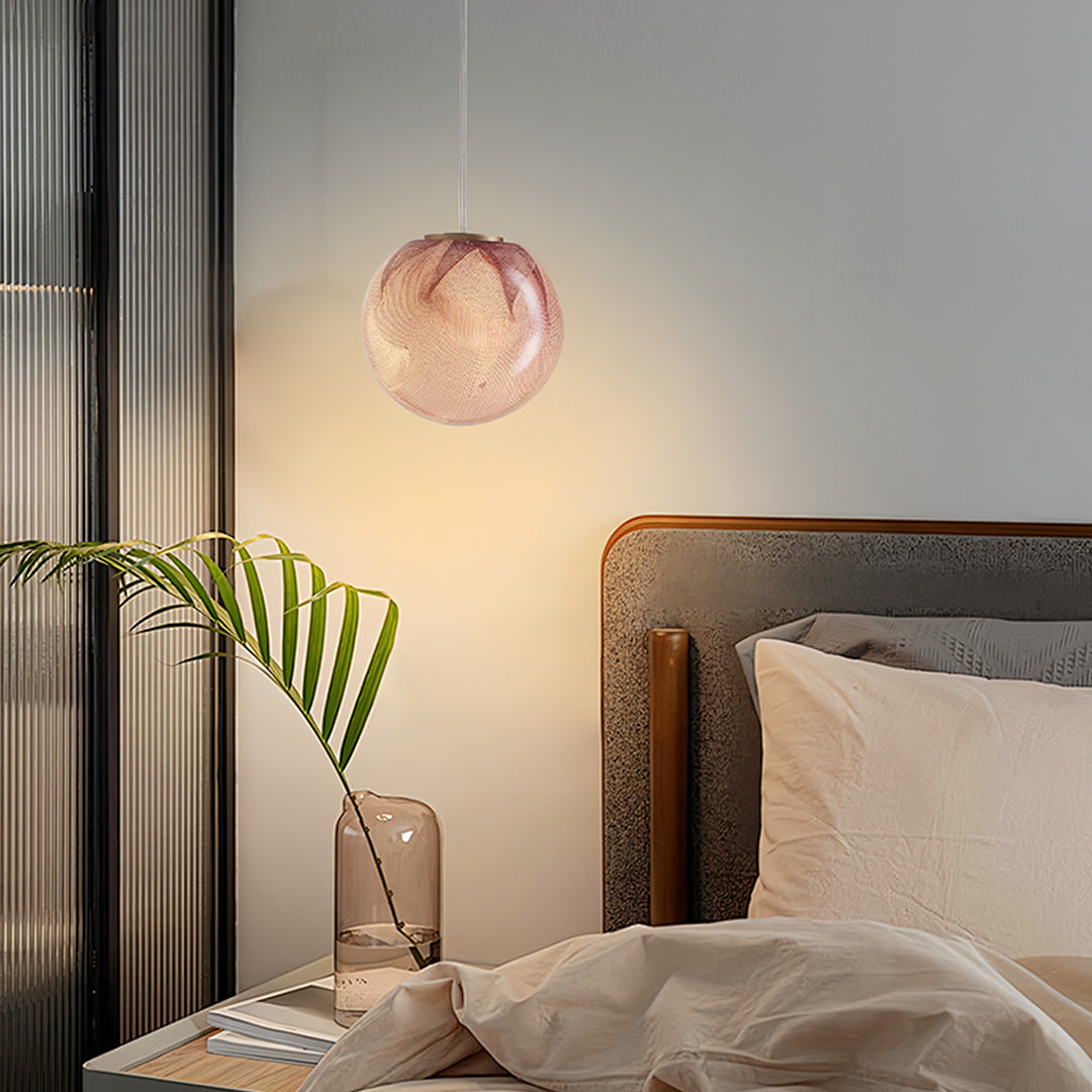 Glass Globe Pendant Light Modern Minimalist Design Single Head Fixture