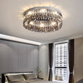 Luxury French Crystal Ceiling Light - Round LED Fixture for Elegant Home Décor