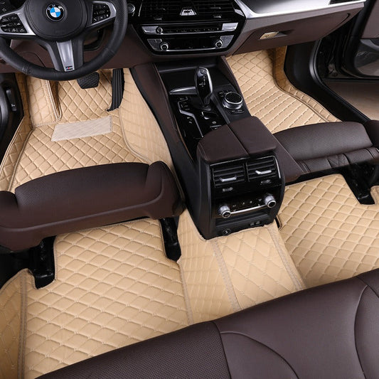 Beige Classic Car Seat Mats - Durable, Stylish, All-Weather Protection