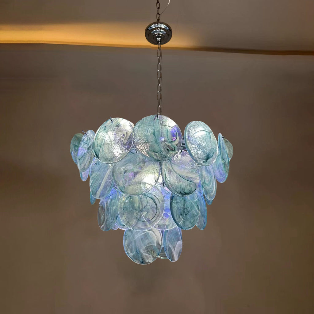Traditional French Flower Shaped Iron Glass Chandelier - 5/9/12 Light Living Room Decor