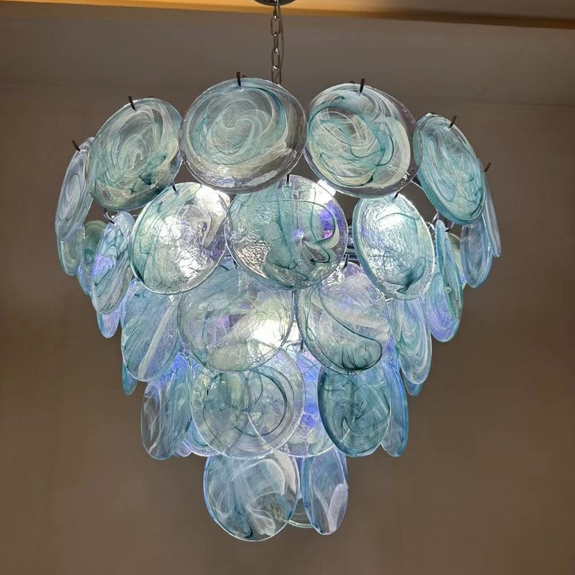 Traditional French Flower Shaped Iron Glass Chandelier - 5/9/12 Light Living Room Decor