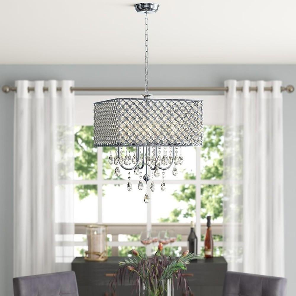Square Electroplated Metal LED Pendant Chandelier - Nordic Design Light