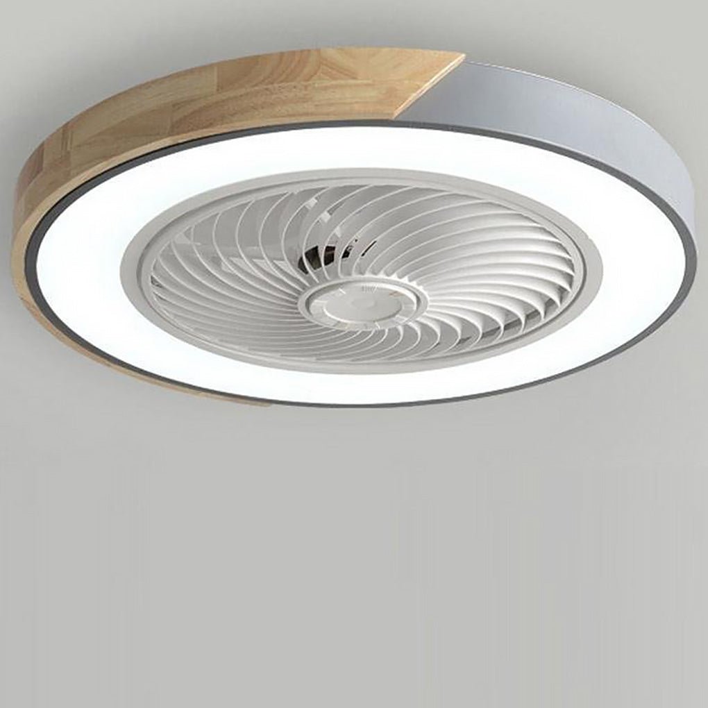 Flush Mount Ceiling Fan with Light Remote LED Bladeless Design