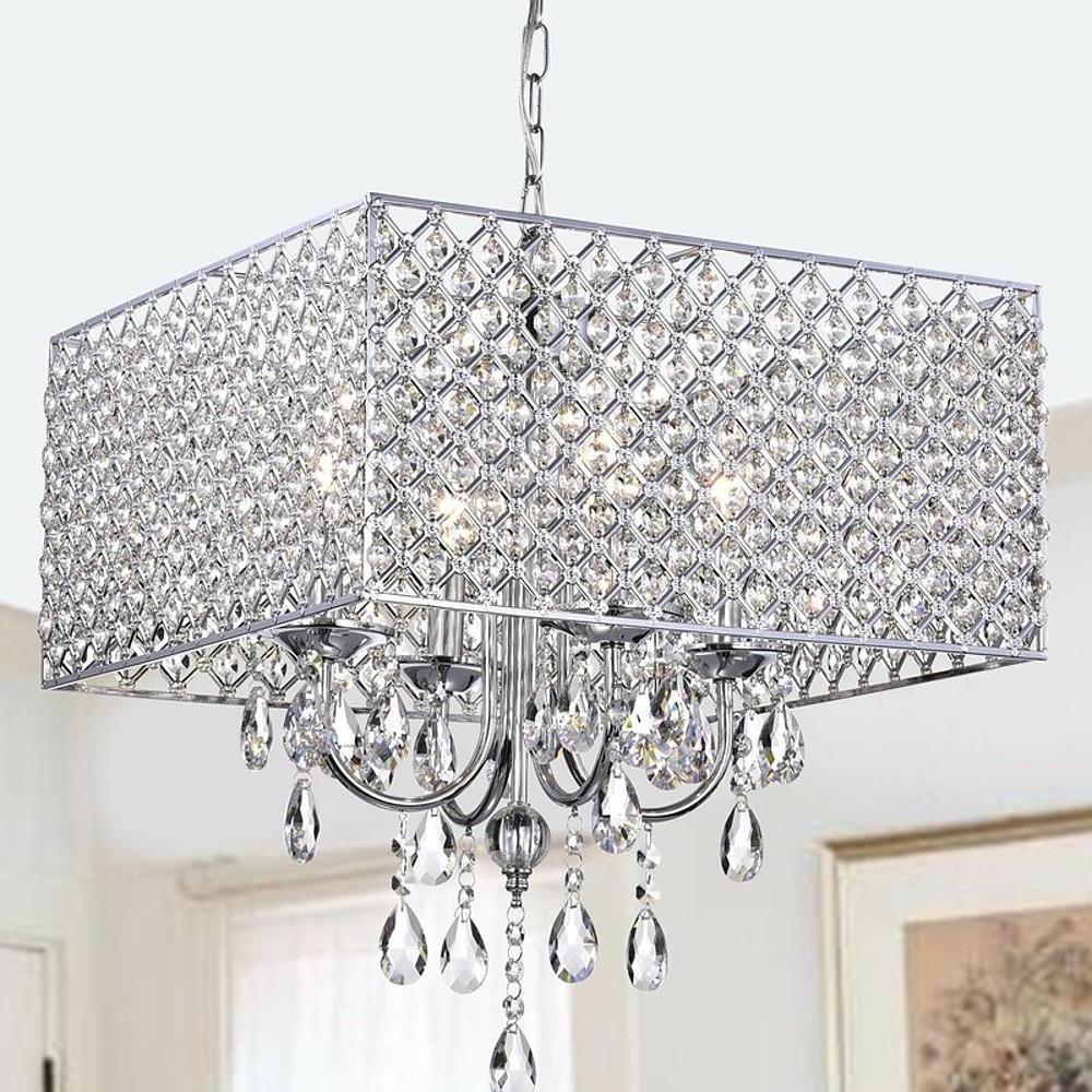 Square Electroplated Metal LED Pendant Chandelier - Nordic Design Light