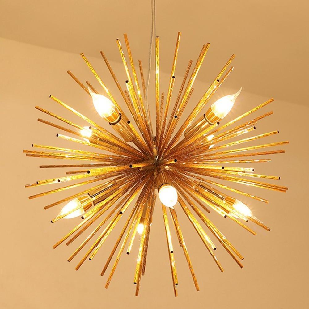 Geometric Starburst Chandelier for Dining Room Lighting Elegance