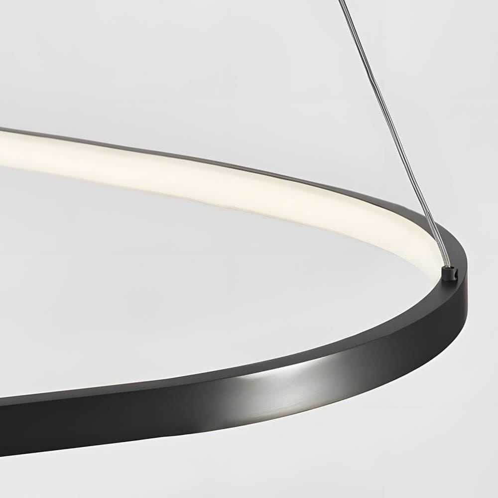 Black Triangle Ring Chandelier 1/2/3-Light Modern Pendant Lighting