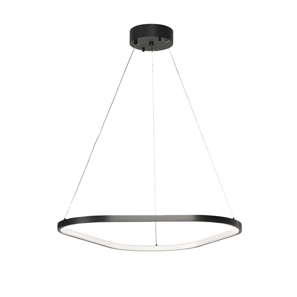 Black Triangle Ring Chandelier 1/2/3-Light Modern Pendant Lighting