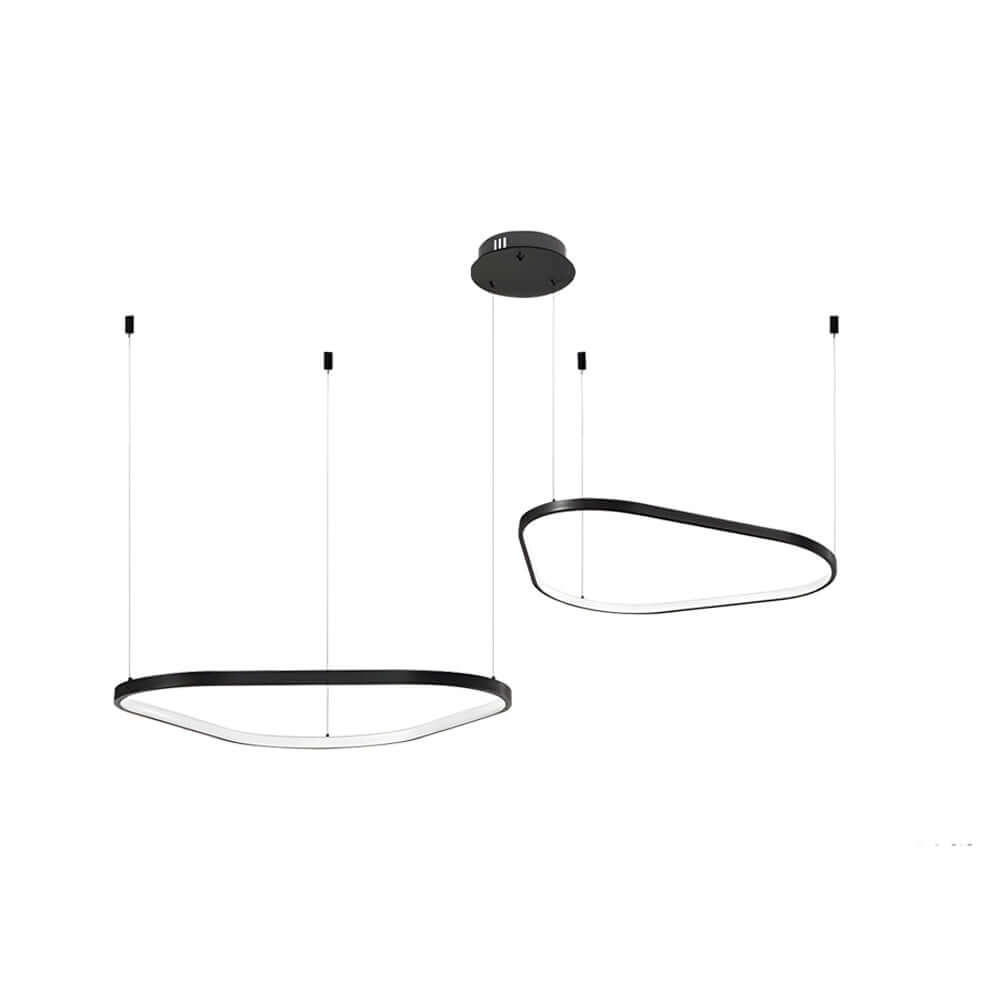 Black Triangle Ring Chandelier 1/2/3-Light Modern Pendant Lighting