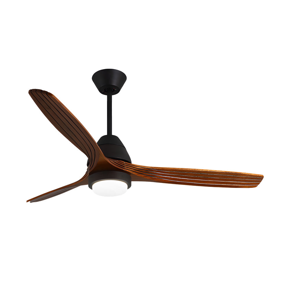 Nordic 52-Inch Wooden Ceiling Fan with Remote Control, 3 Blades, 6 Speeds, Light Fixture