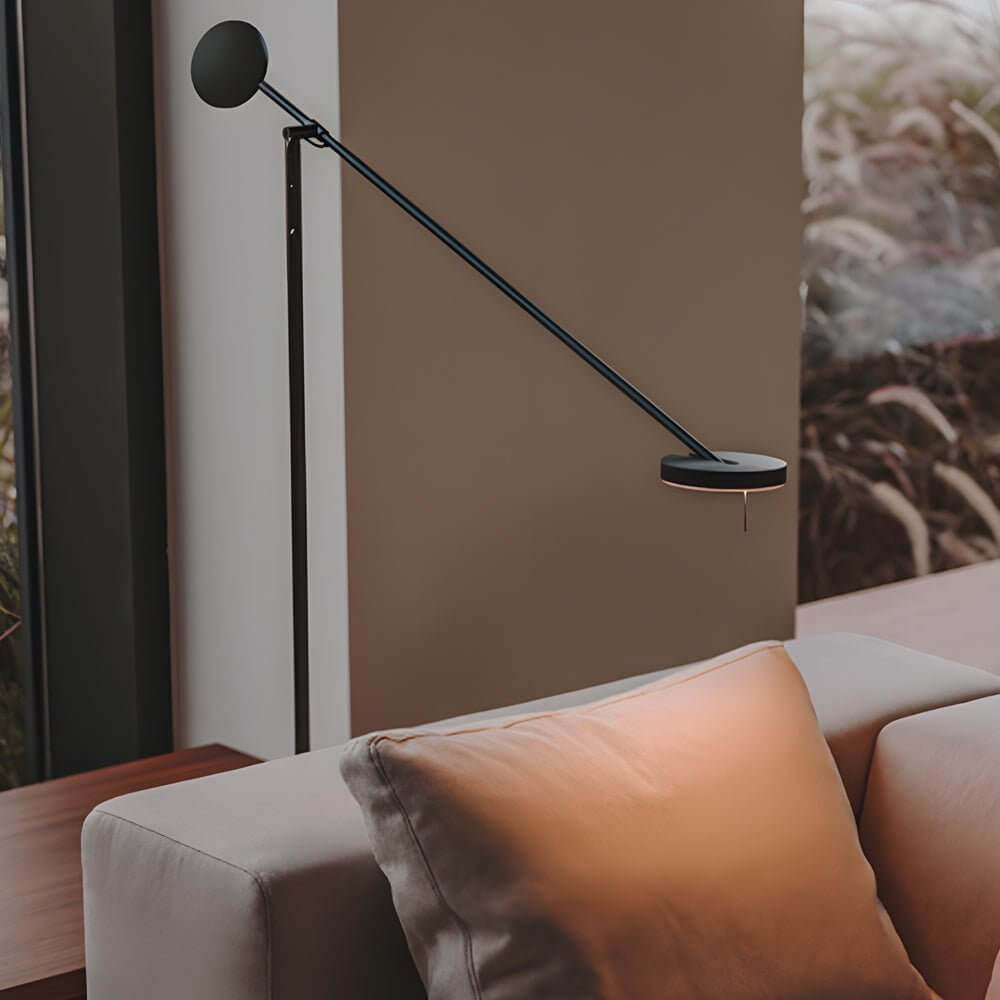 Black Adjustable Arm Invisible LED Floor Lamp - Modern Lighting, Energy-Efficient Design, Sleek & Stylish, Home Decor, Adjustable Brightness