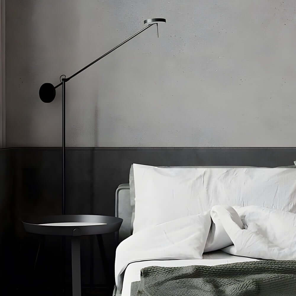 Black Adjustable Arm Invisible LED Floor Lamp - Modern Lighting, Energy-Efficient Design, Sleek & Stylish, Home Decor, Adjustable Brightness