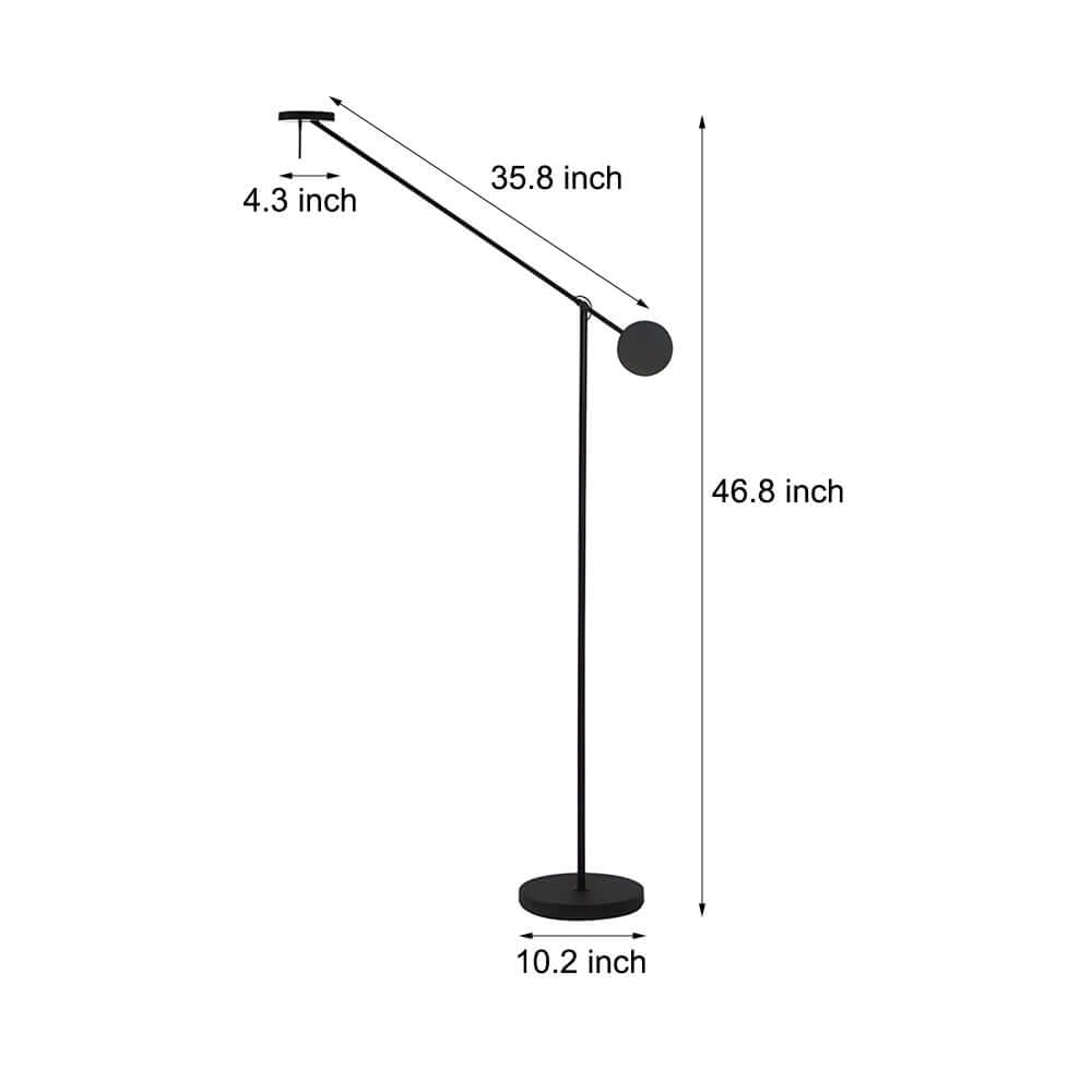Black Adjustable Arm Invisible LED Floor Lamp - Modern Lighting, Energy-Efficient Design, Sleek & Stylish, Home Decor, Adjustable Brightness