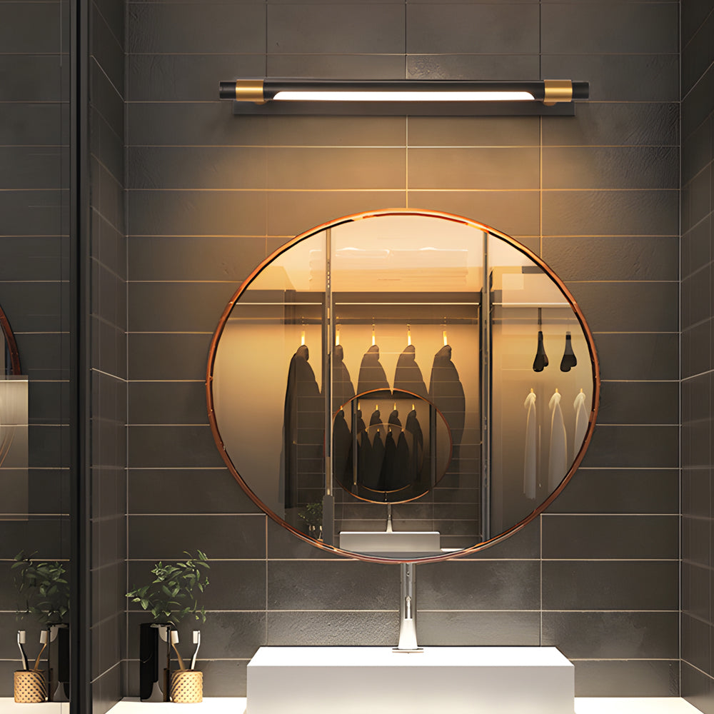 Black and Gold Vanity Light 120° Rotatable Bathroom Light Fixture, Stylish Wall Sconce for Modern Home Decor, Adjustable LED Light for Makeup Room, Elegant Lighting Design for Bathrooms and Dressing Areas