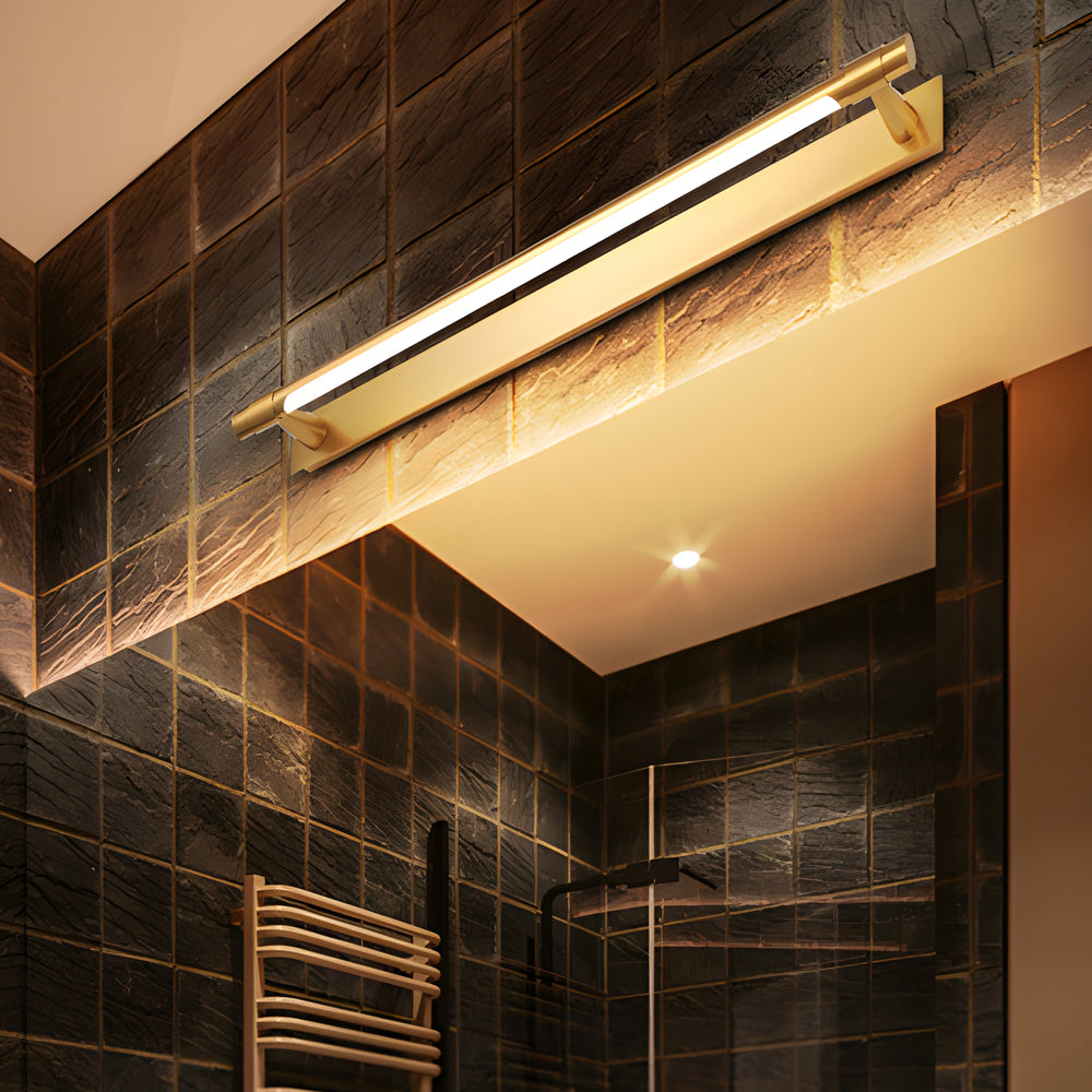 Black and Gold Vanity Light 120° Rotatable Bathroom Light Fixture, Stylish Wall Sconce for Modern Home Decor, Adjustable LED Light for Makeup Room, Elegant Lighting Design for Bathrooms and Dressing Areas