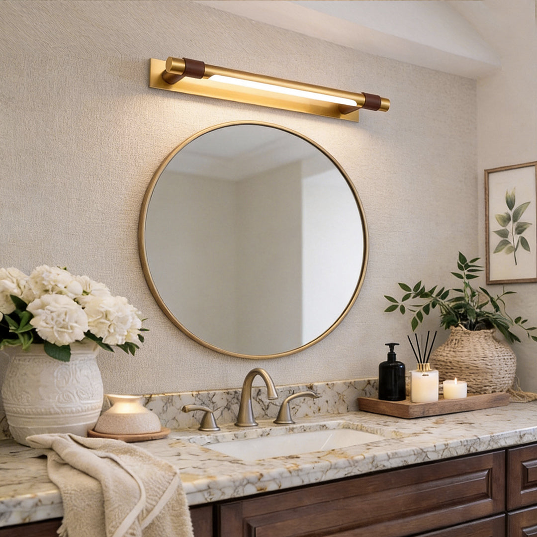Black and Gold Vanity Light 120° Rotatable Bathroom Light Fixture, Stylish Wall Sconce for Modern Home Decor, Adjustable LED Light for Makeup Room, Elegant Lighting Design for Bathrooms and Dressing Areas
