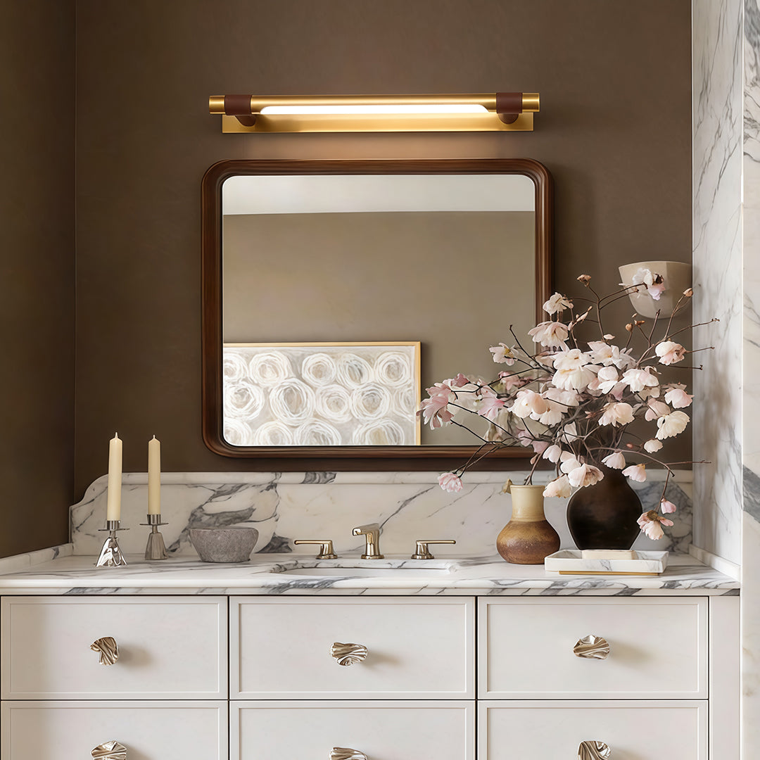 Black and Gold Vanity Light 120° Rotatable Bathroom Light Fixture, Stylish Wall Sconce for Modern Home Decor, Adjustable LED Light for Makeup Room, Elegant Lighting Design for Bathrooms and Dressing Areas