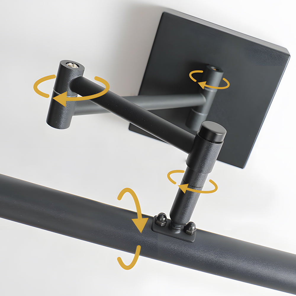 Black Bar Vanity Light - Metal Swing Arm Bathroom Fixture