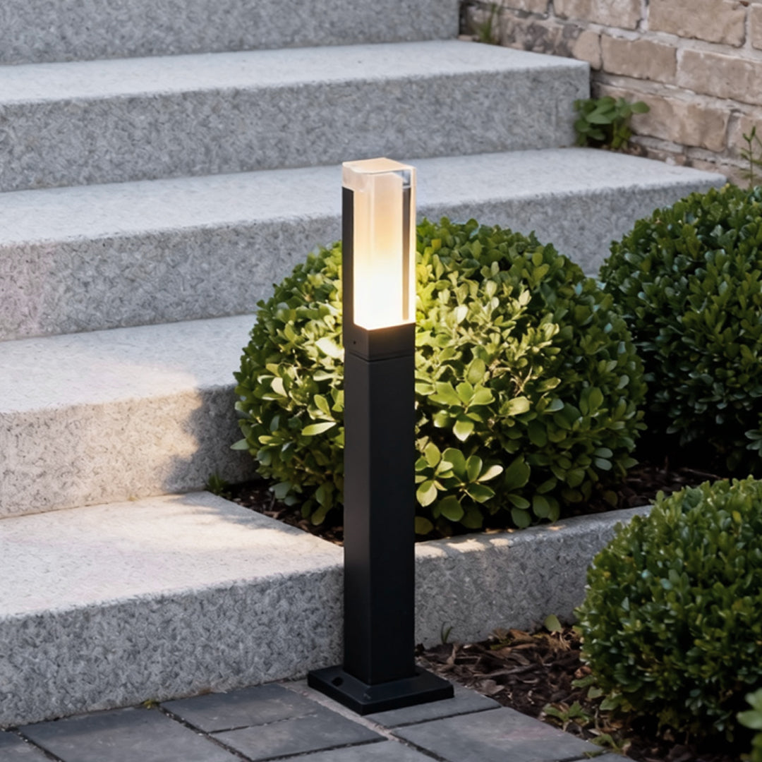 Black Bollard Lights Aluminum LED Waterproof Outdoor Lighting