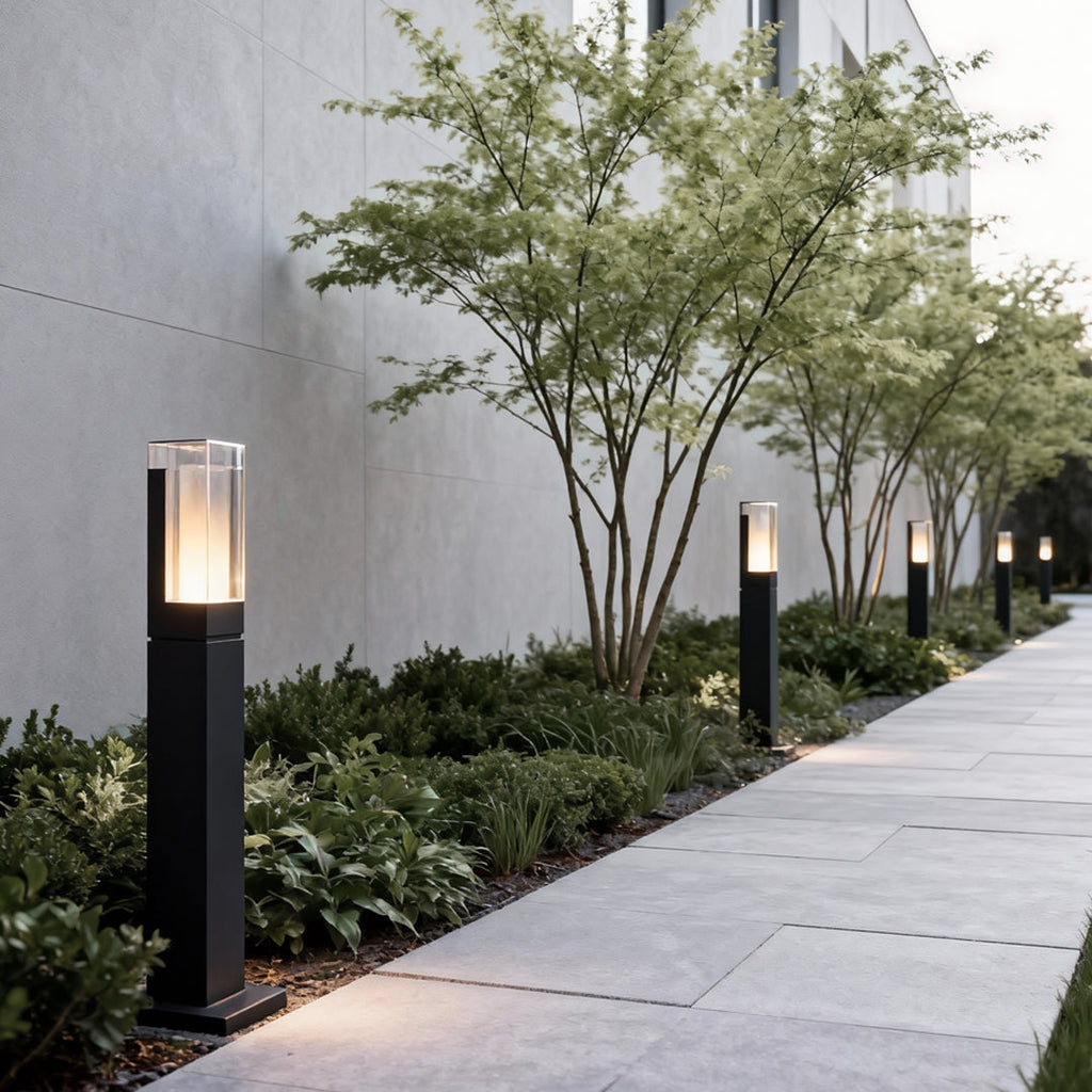 Black Bollard Lights Aluminum LED Waterproof Outdoor Lighting
