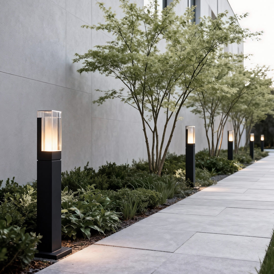 Black Bollard Lights Aluminum LED Waterproof Outdoor Lighting