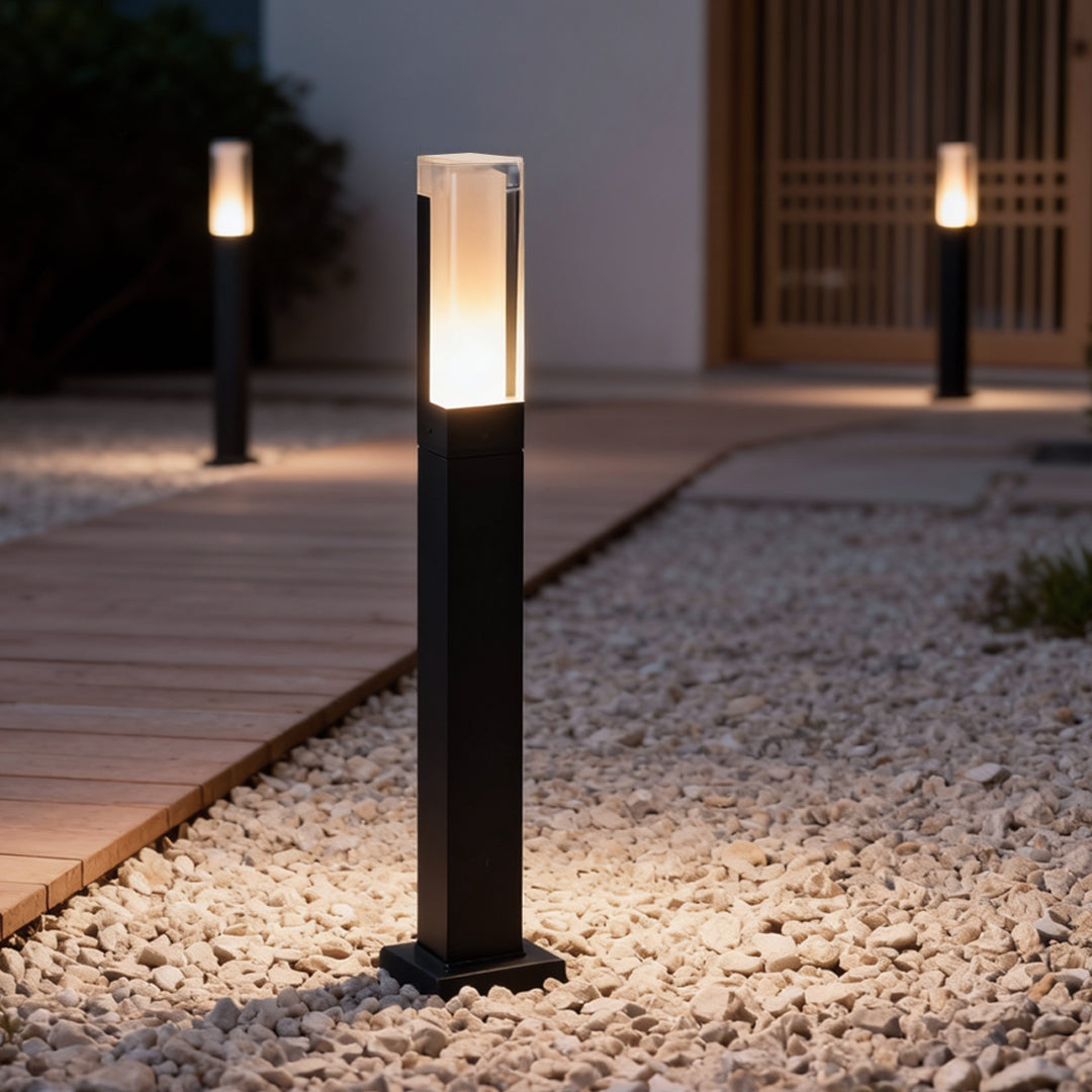 Black Bollard Lights Aluminum LED Waterproof Outdoor Lighting