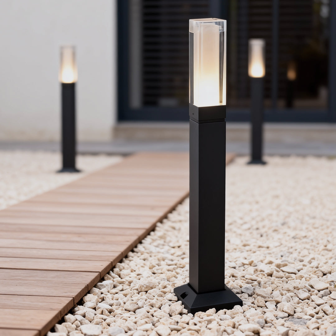 Black Bollard Lights Aluminum LED Waterproof Outdoor Lighting