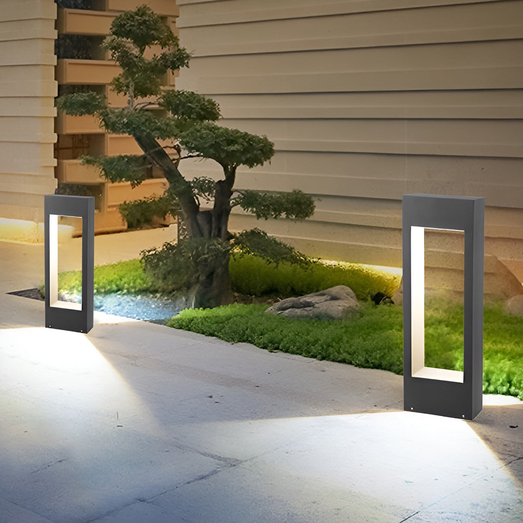 Black Modern Slim Border LED Lawn Light