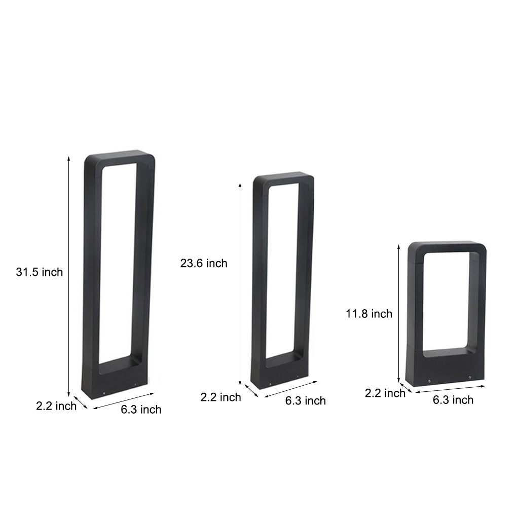 Black Bollard Lights - Modern Minimalist Waterproof Outdoor Lighting