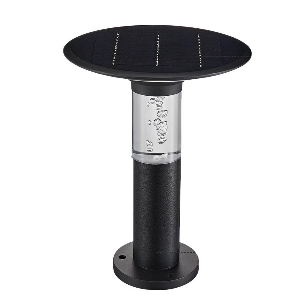 Black Brass Solar Path Lights - Round Top Disc & Bubble Design