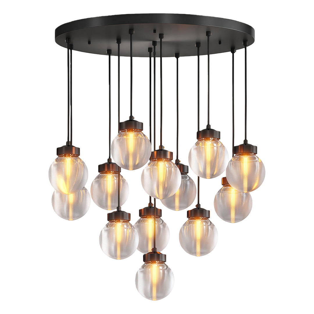 Modern Copper Chandelier Luxury Glass Ceiling Light