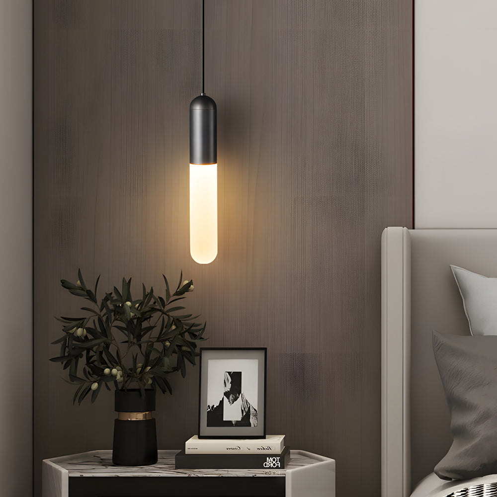 Long Copper Acrylic Dimming Pendant Light - Modern 3 Step Hanging Lamp