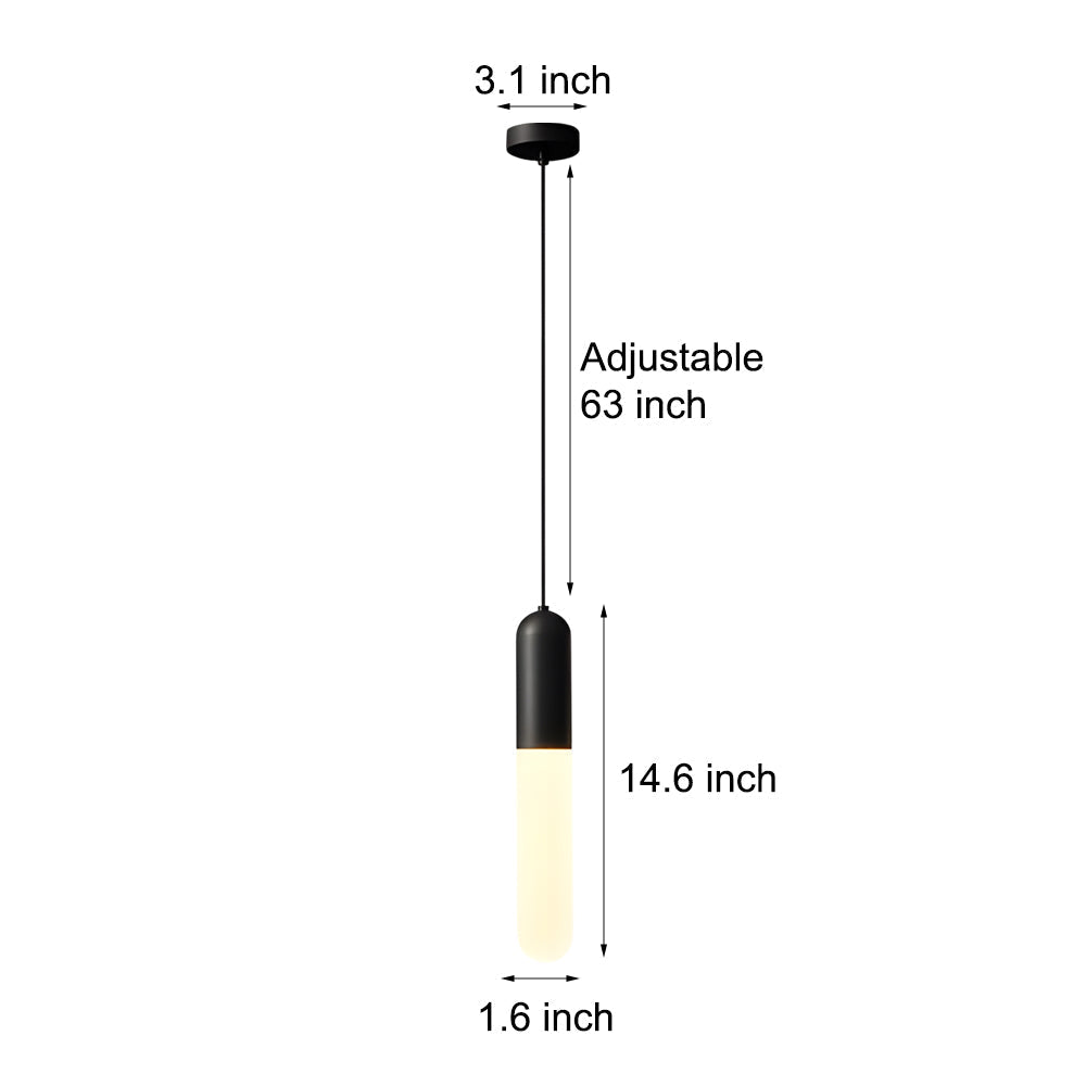 Long Copper Acrylic Dimming Pendant Light - Modern 3 Step Hanging Lamp