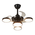 French Vintage Iron 3-Blade Ceiling Fan with 4 Lights - Elegant Art Deco Design