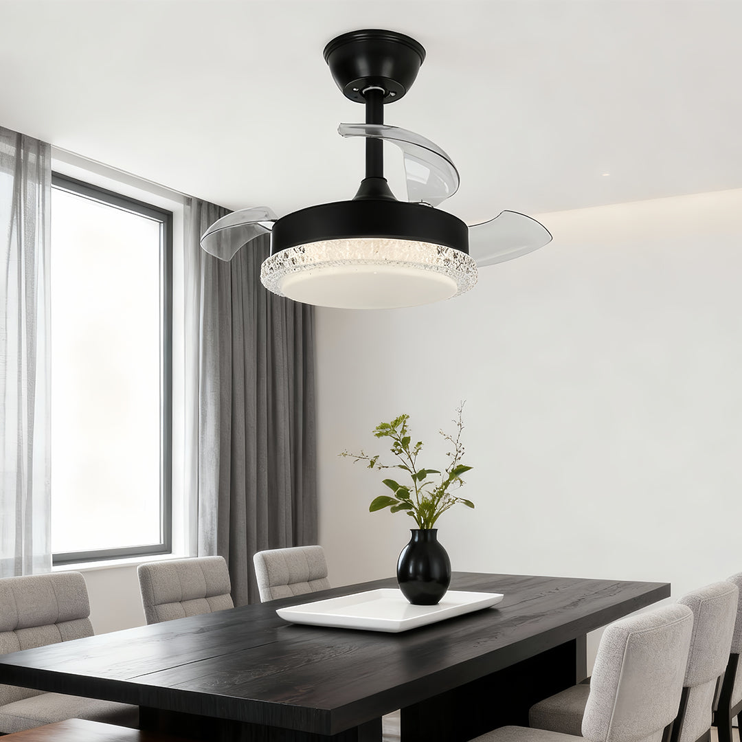 3-Blade Flush Mount Ceiling Fan with Light - Quiet Modern Lamp