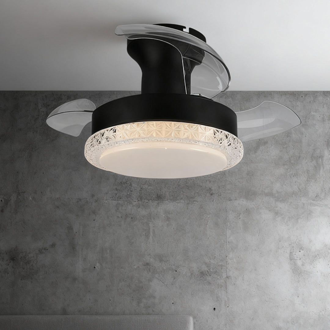 3 Blade Ceiling Fan with Light - Quiet Flush Mount Fan Lamp
