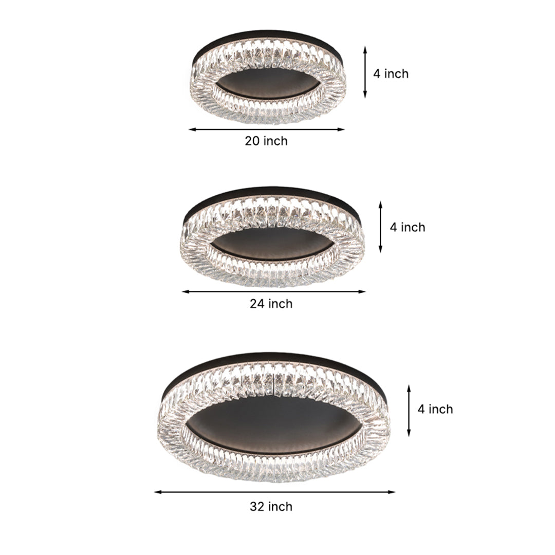 Black Ceiling Flush Mount Light - Italian LED Round Eye-Protecting Lamp