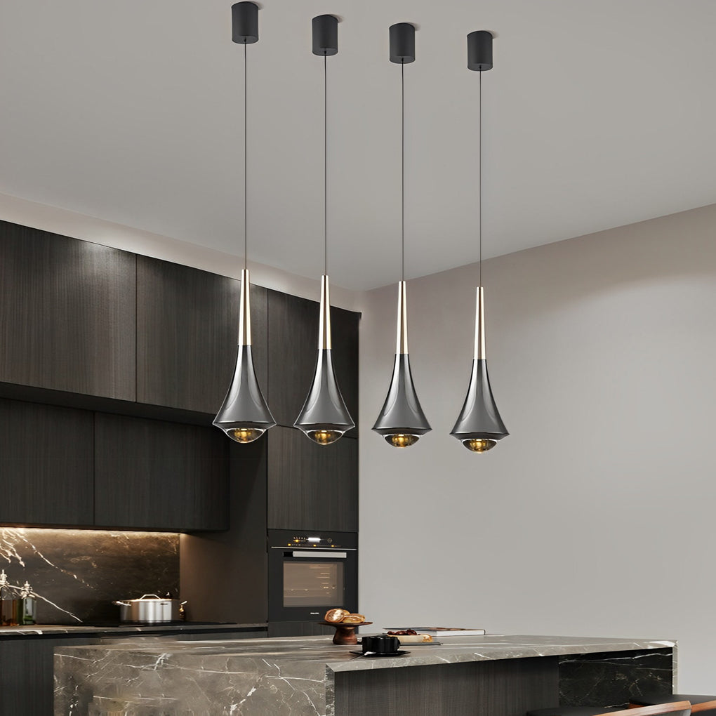 Black Cone Pendant Light - Modern LED Ceiling Fixture, Stylish Hanging Light for Home Decor