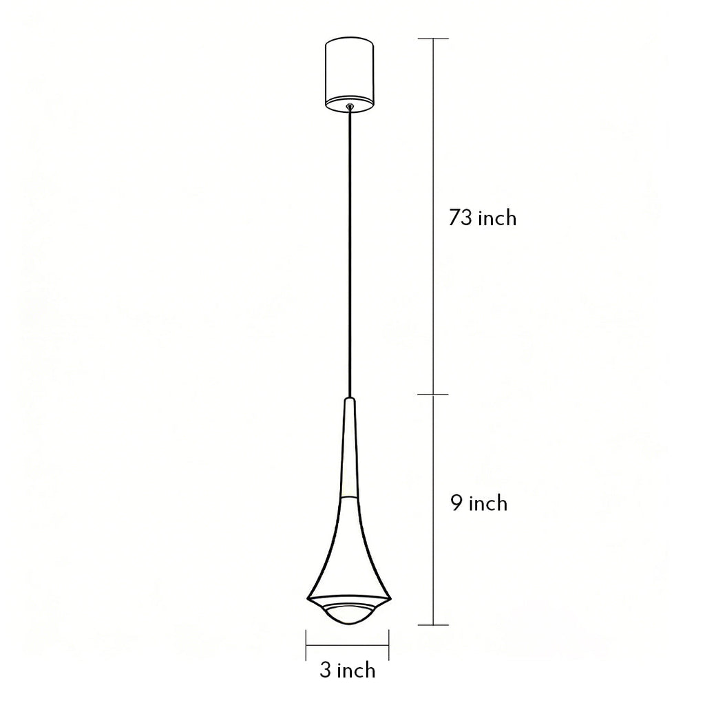 Black Cone Pendant Light - Modern LED Ceiling Fixture, Stylish Hanging Light for Home Decor