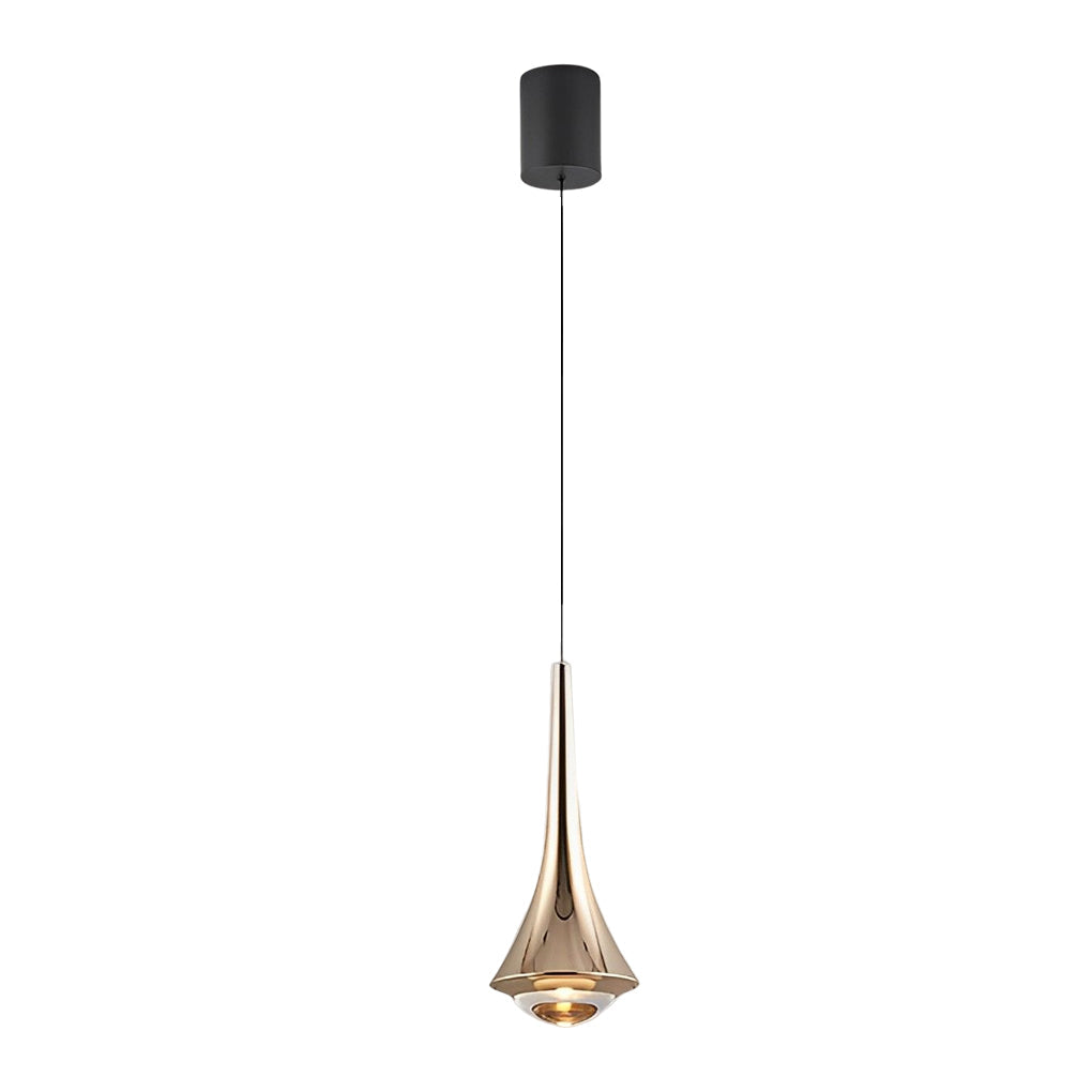 Black Cone Pendant Light - Modern LED Ceiling Fixture, Stylish Hanging Light for Home Decor