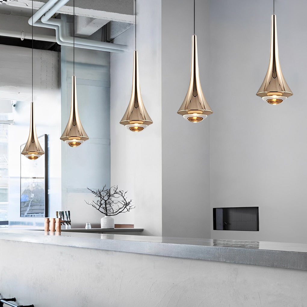 Black Cone Pendant Light - Modern LED Ceiling Fixture, Stylish Hanging Light for Home Decor