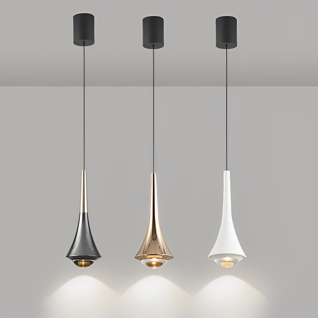 Black Cone Pendant Light - Modern LED Ceiling Fixture, Stylish Hanging Light for Home Decor