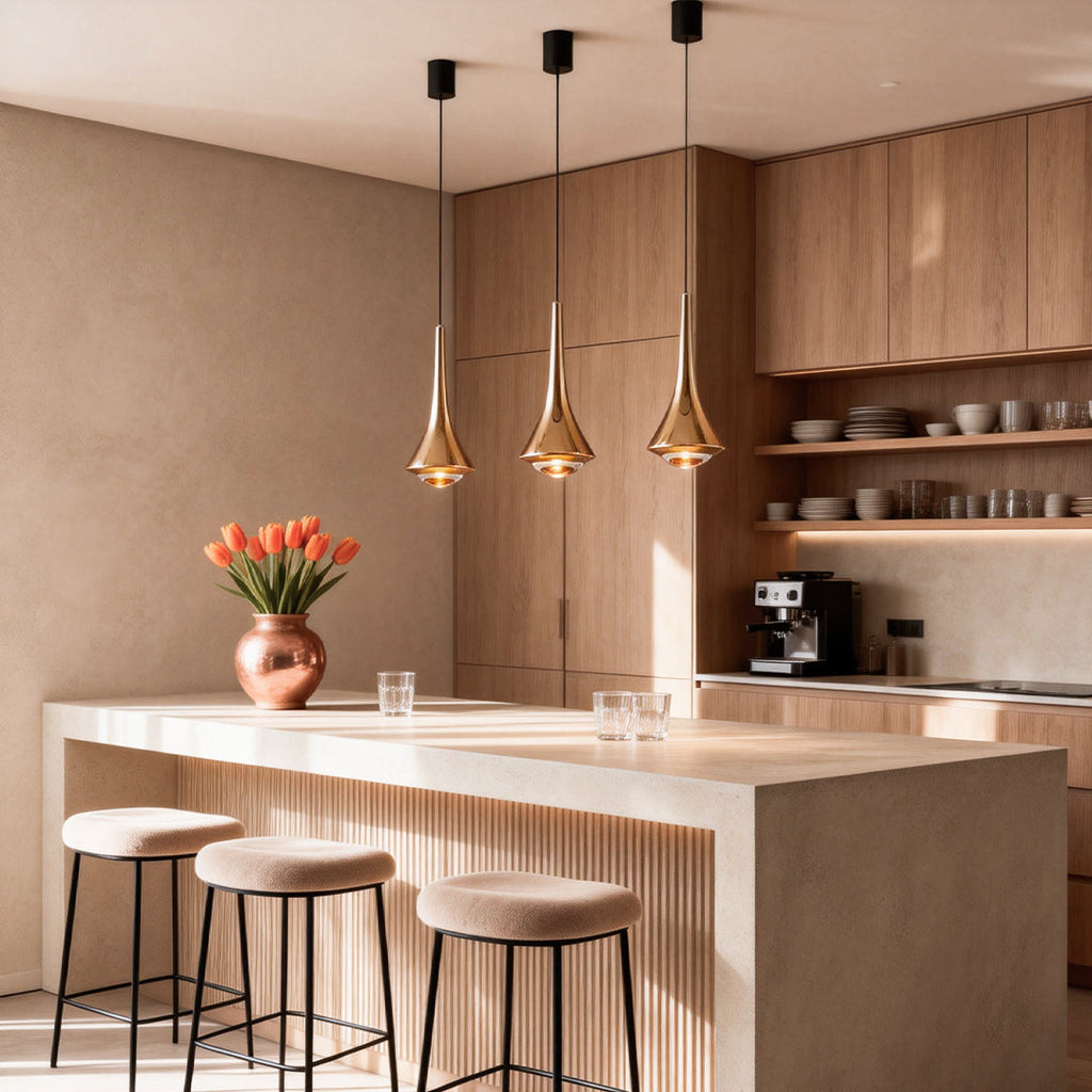 Black Cone Pendant Light - Modern LED Ceiling Fixture, Stylish Hanging Light for Home Decor