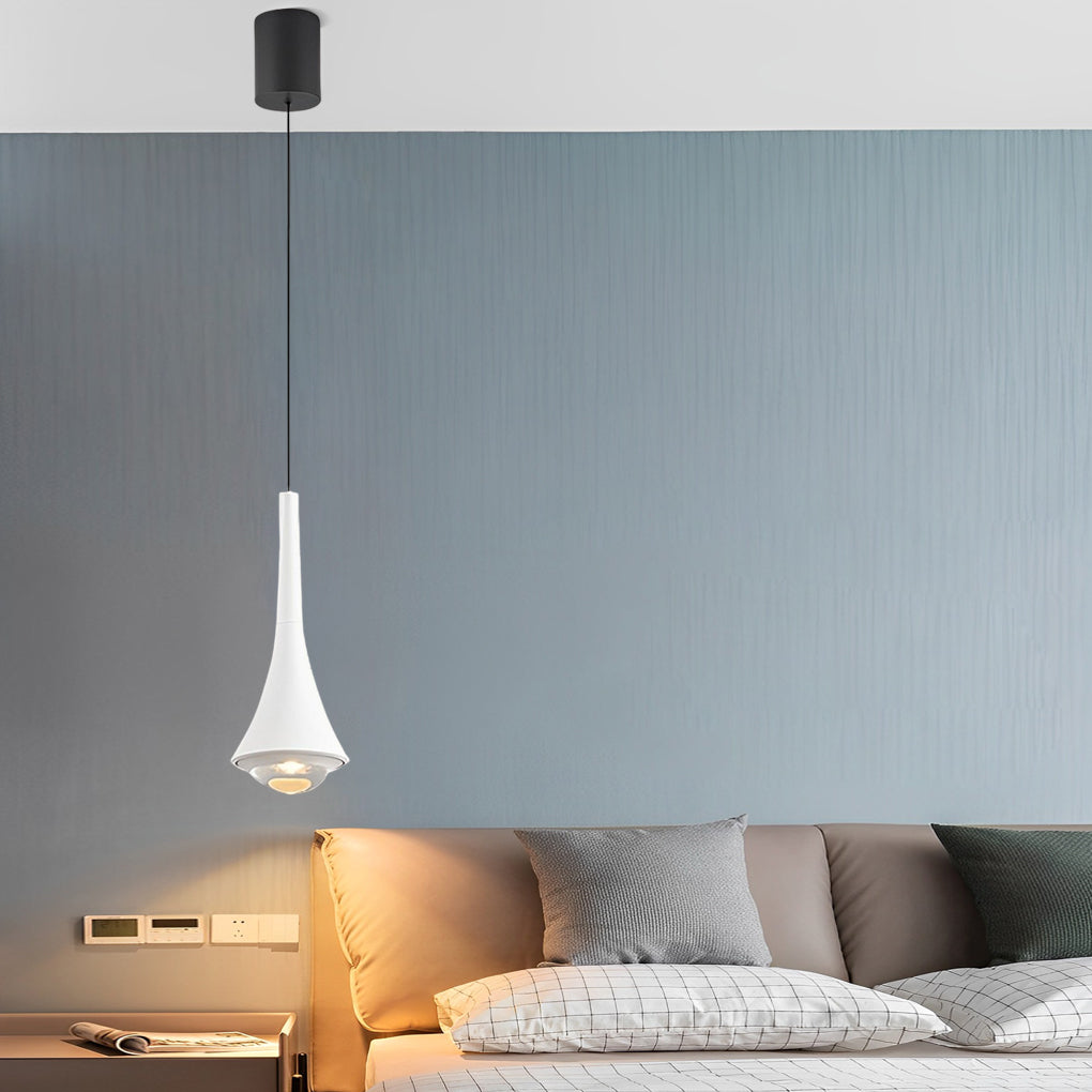 Black Cone Pendant Light - Modern LED Ceiling Fixture, Stylish Hanging Light for Home Decor