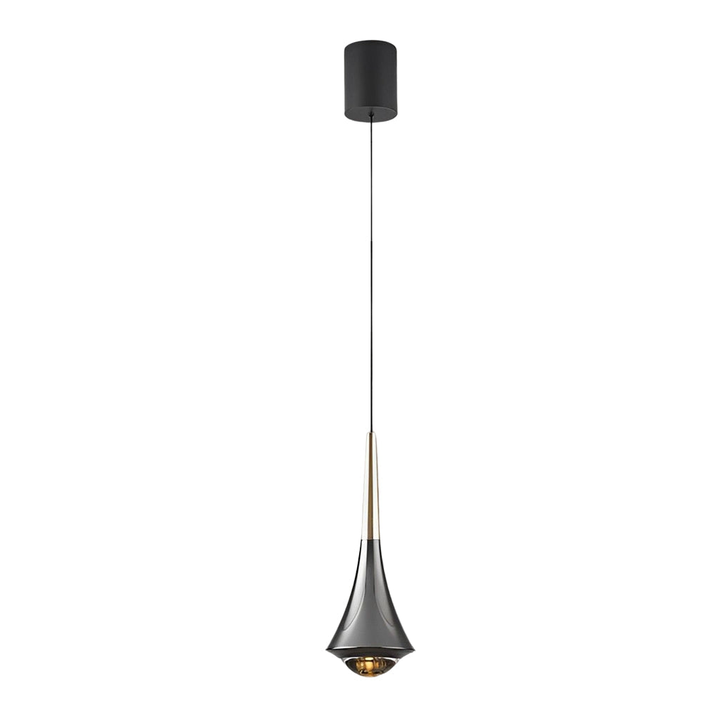Black Cone Pendant Light - Modern LED Ceiling Fixture, Stylish Hanging Light for Home Decor