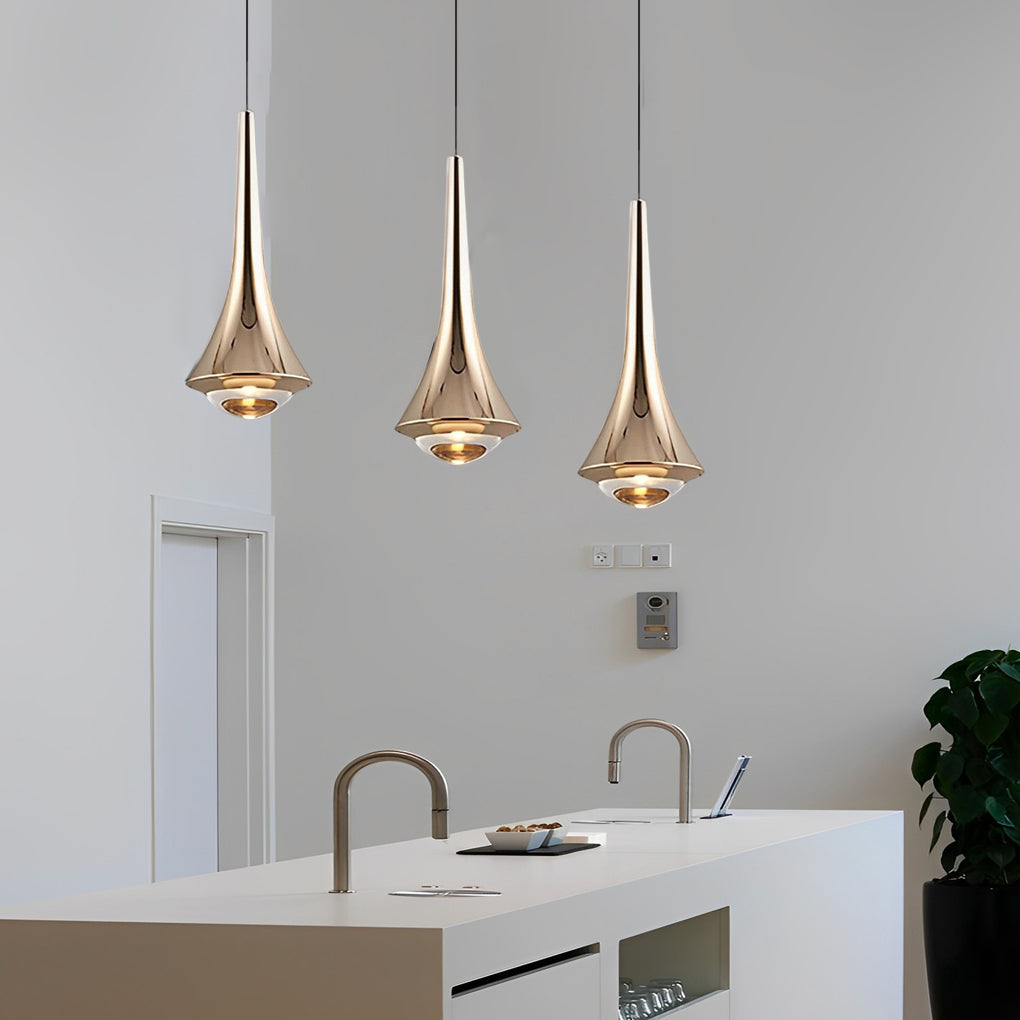Black Cone Pendant Light - Modern LED Ceiling Fixture, Stylish Hanging Light for Home Decor