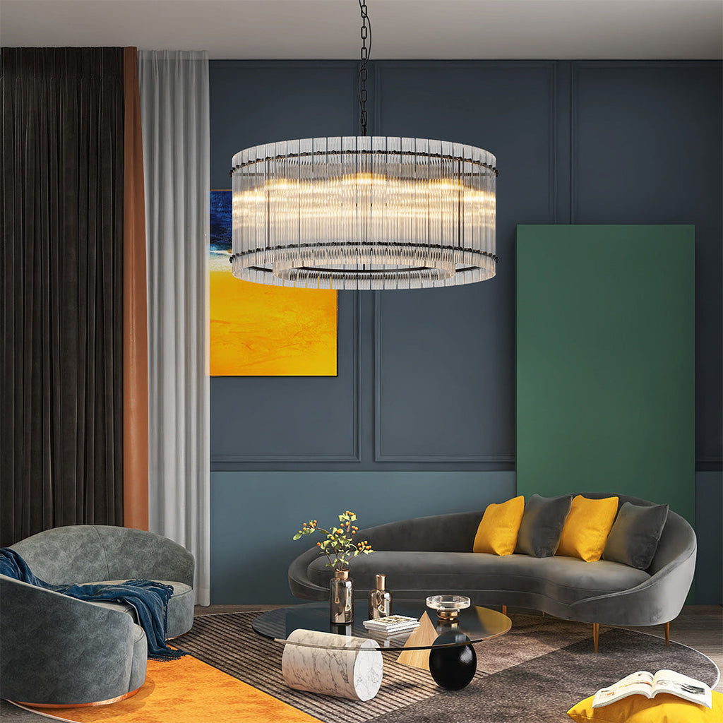 Luxury Iron Glass Lamp Shade Chandelier Ceiling Light