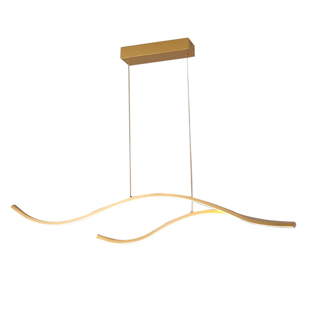 Curved Wavy LED Pendant Light - Modern Metal Ceiling Fixture